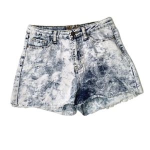 VIP Denim Shorts Women Junior 11/12 Large L White Distressed Bleach Wash